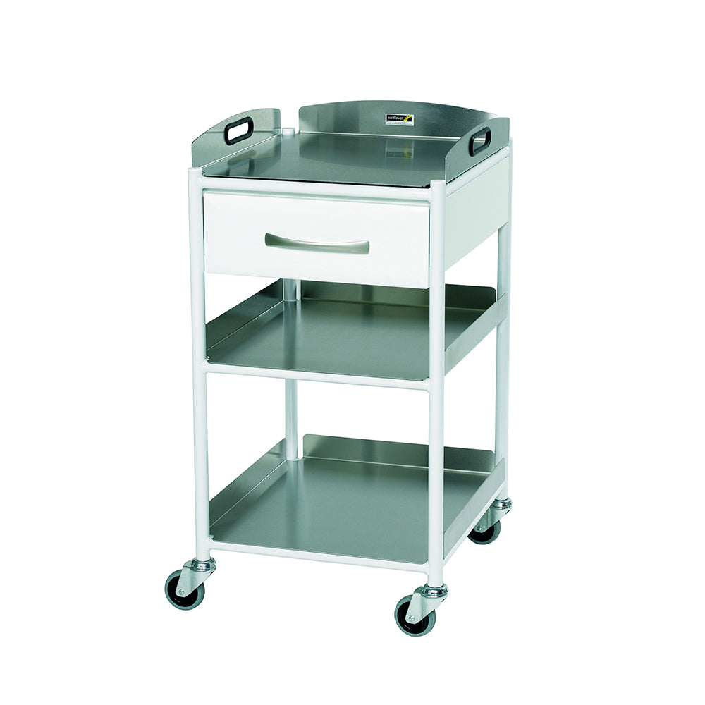 Sunflower DT4 Small Dressing Trolley | Stainless Steel or Glass Effect | Various Options