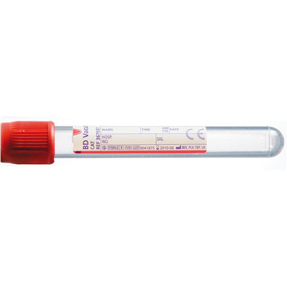 BD Vacutainer® Serum Tubes with Red Hemogard Cap | Box of 100