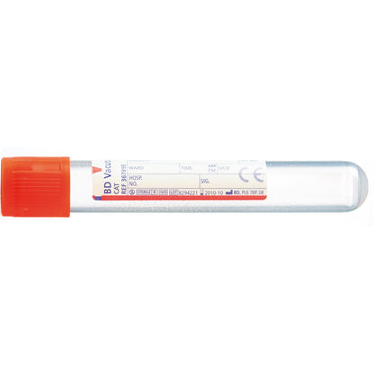 BD Vacutainer® Serum Tubes with Red Hemogard Cap | Box of 100