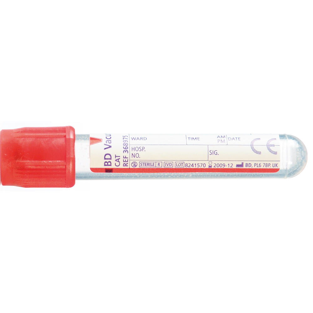 BD Vacutainer® Serum Tubes with Red Hemogard Cap | Box of 100