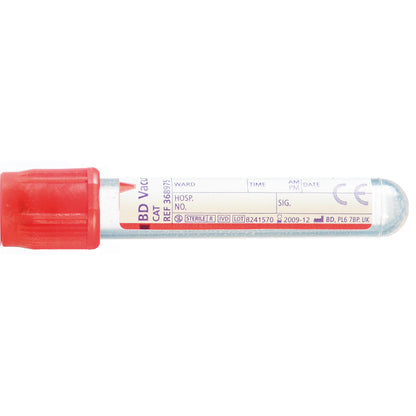 BD Vacutainer® Serum Tubes with Red Hemogard Cap | Box of 100