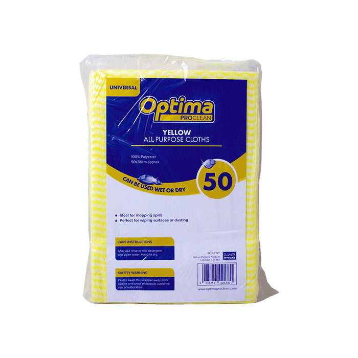 Optima Proclean All Purpose Cloths | Various Colours | Pack of 50