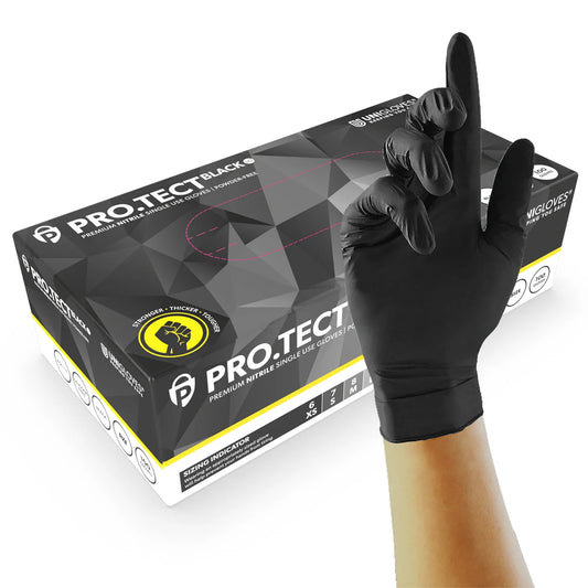 Pro.Tect Heavy Duty Nitrile Gloves | Black | Box of 100