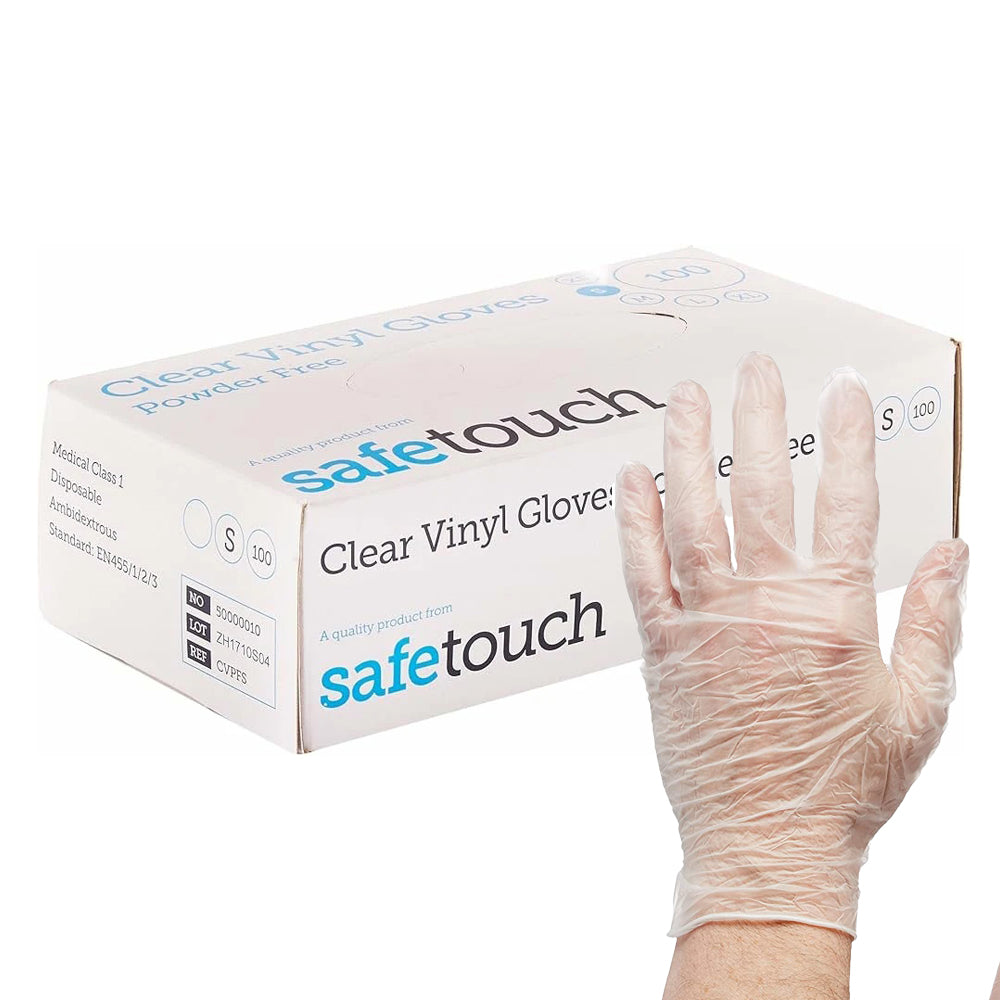 Safetouch Vinyl Powder-Free Gloves | Clear | Box of 100