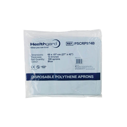 Healthgard Polythene Aprons | Blue or White | Pack of 100