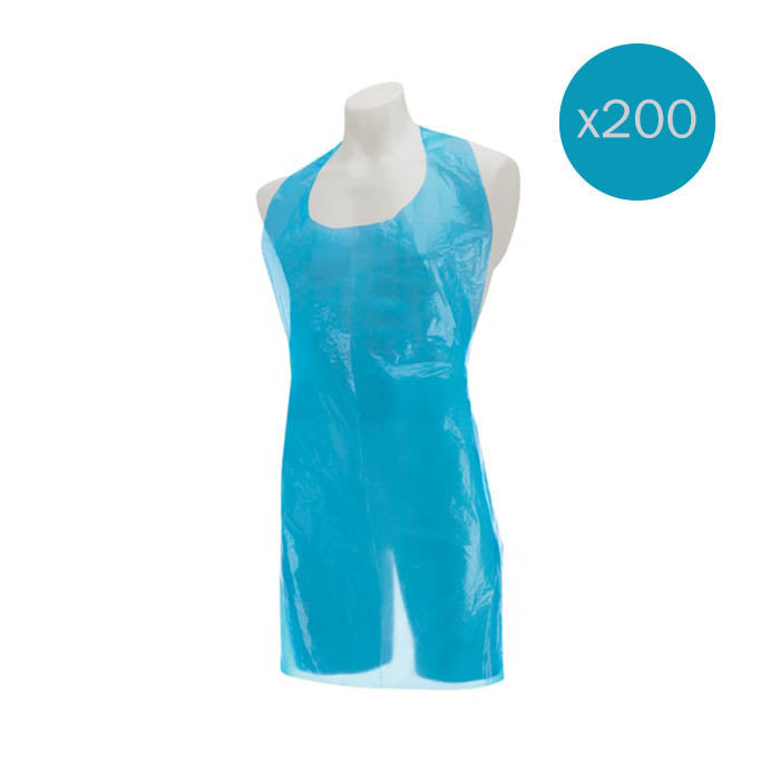 Premier Polythene Extra Length Aprons | Blue or White | Roll of 200