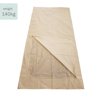 full image of regular adult white peva u zip body bag