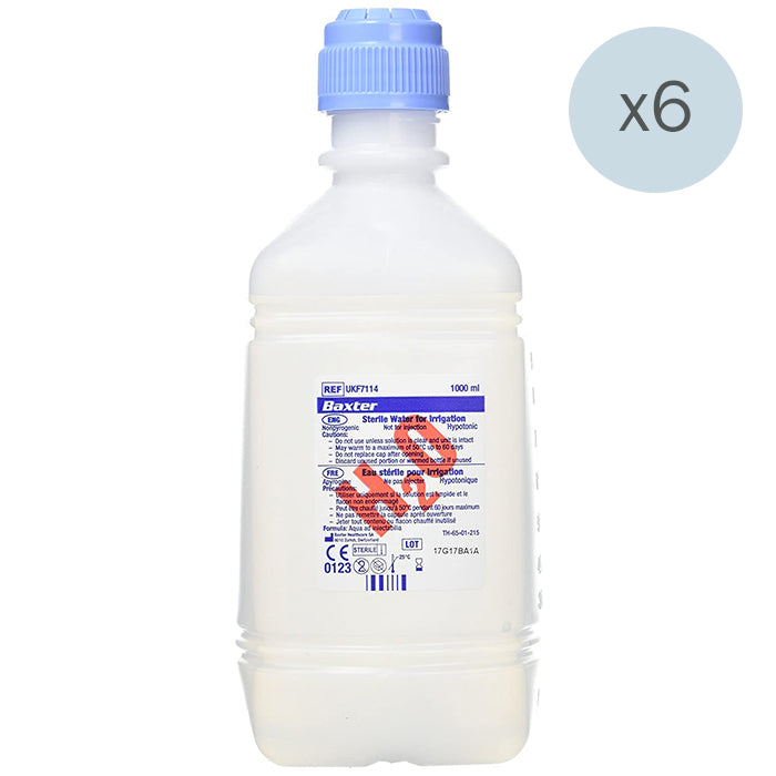 Baxter Sterile Water for Irrigation | 1-Litre Bottles | Singles or Case