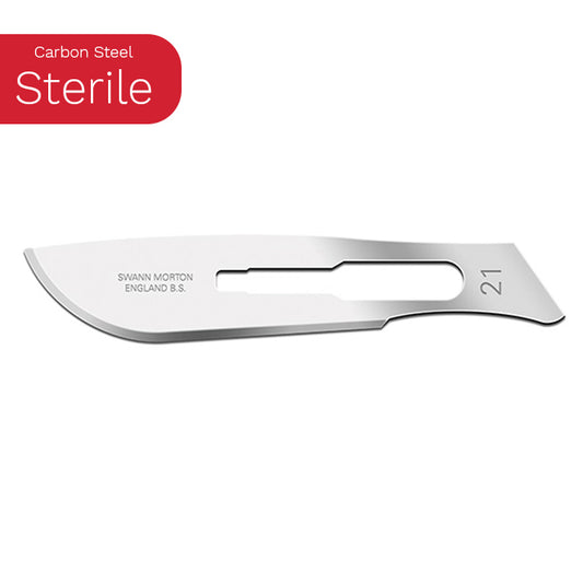 Swann Morton Carbon Steel Sterile Blades No. 21