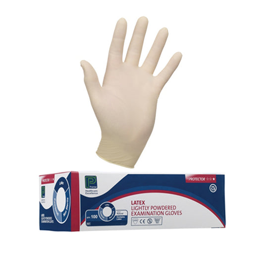 Premier Protector Latex Powdered Gloves | Various Sizes | Box of 100