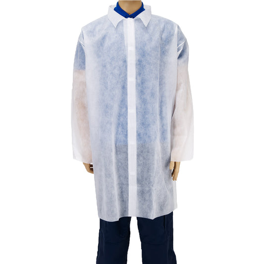 Premier Non-Woven Visitors Coat | White | Singles