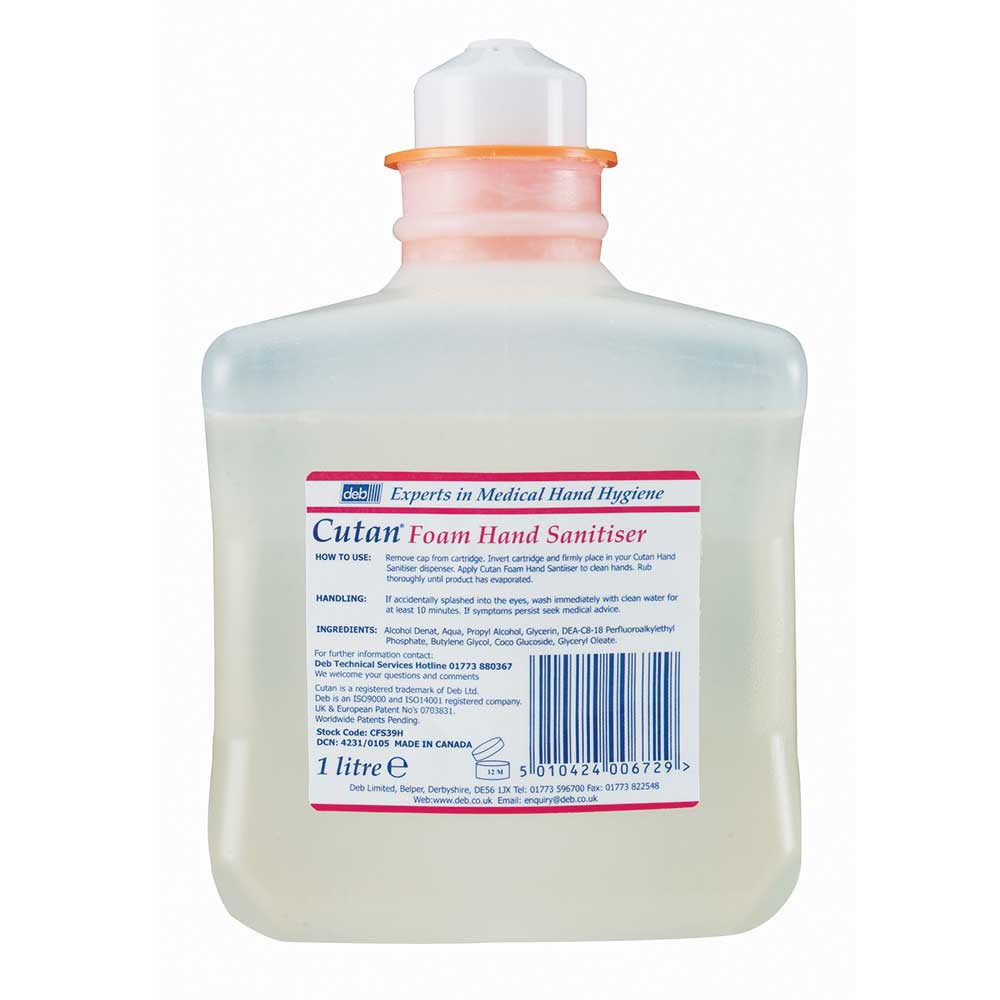 Deb Cutan Foam Hand Sanitiser (1Ltr)