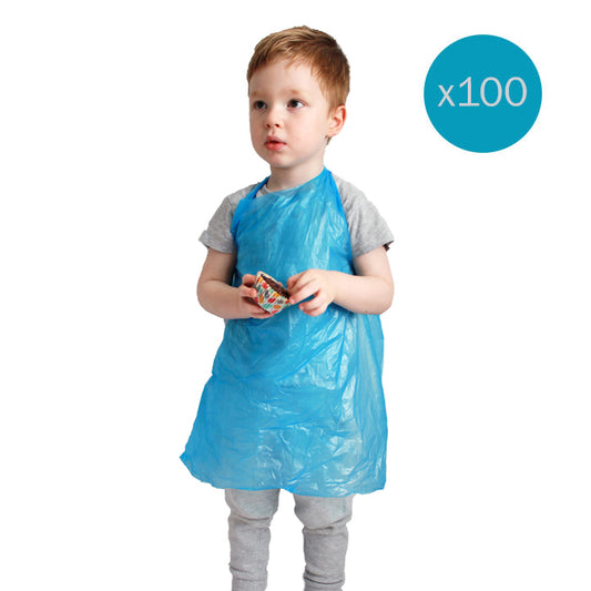 Child blue disposable apron