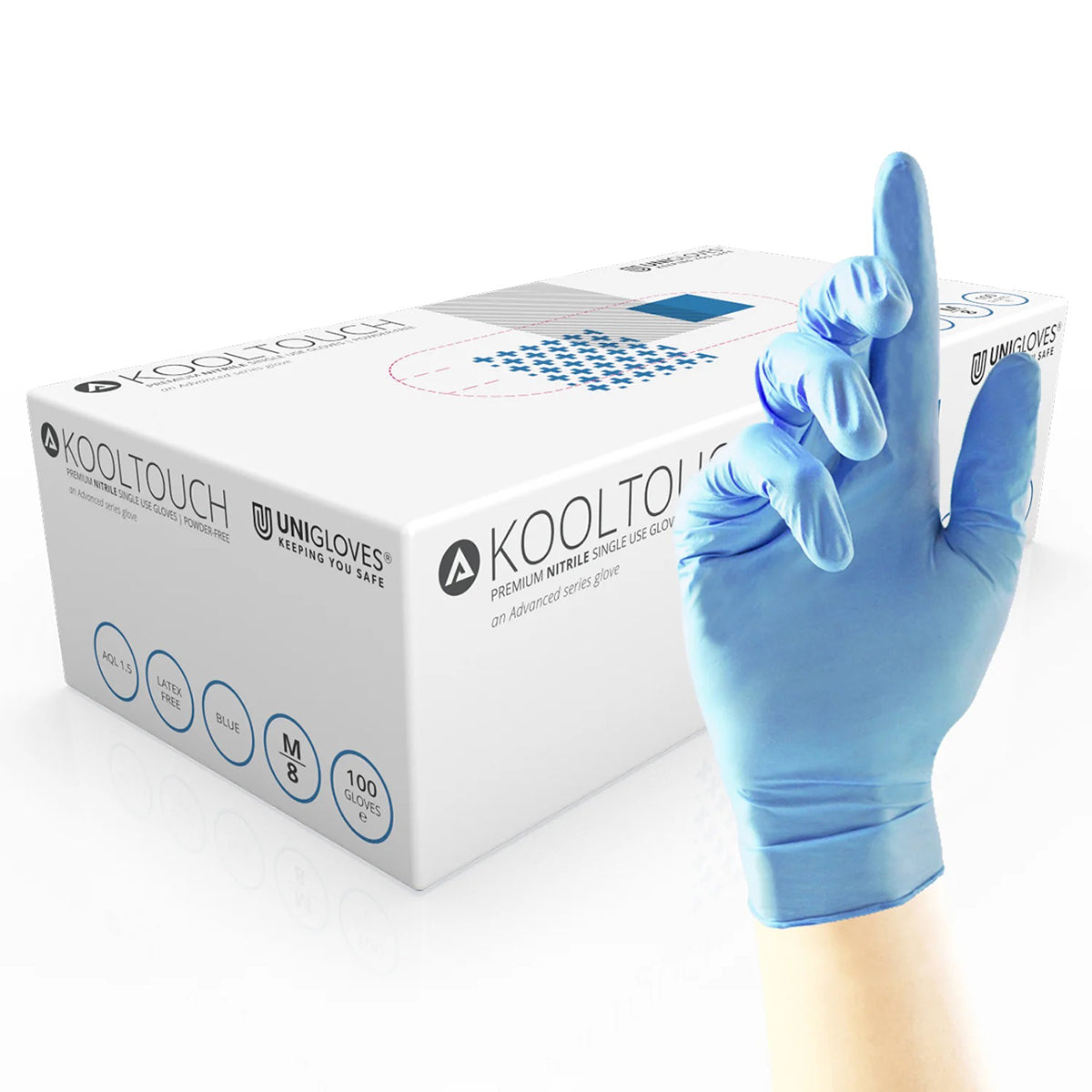 Kooltouch Nitrile Powder Free Gloves | Blue | Box of 100