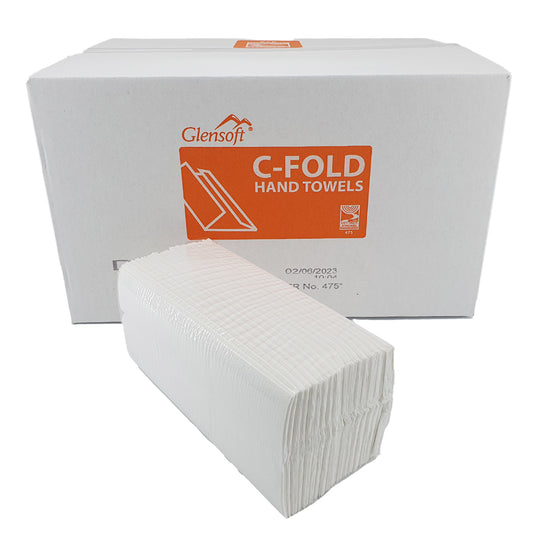 Hand Towels C-Fold White 2Ply 23cm x 30.5cm 