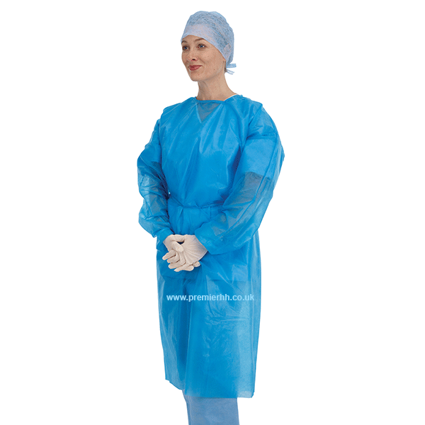 Examination Gown Blue - Long Sleeve - Stockinette Cuff 5519