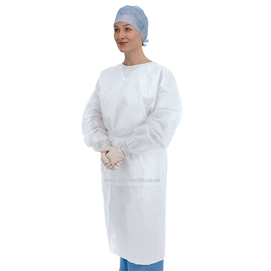 Premier Examination Gown Long Sleeve Elasticated Cuff (50)