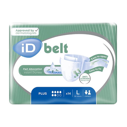 iD Expert Belt Briefs | Various Sizes & Absorbency | 4 Packs of 14