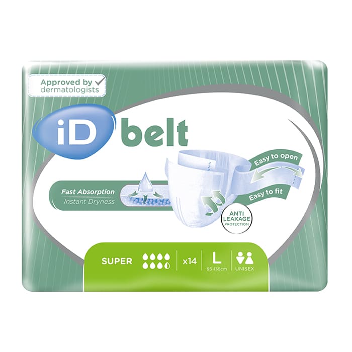 iD Expert Belt Briefs | Various Sizes & Absorbency | 4 Packs of 14