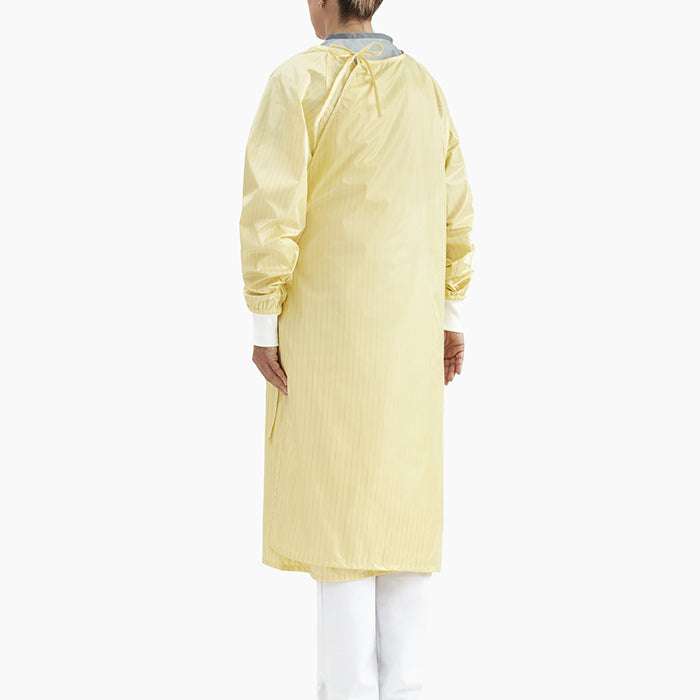 Yellow isolation gown back