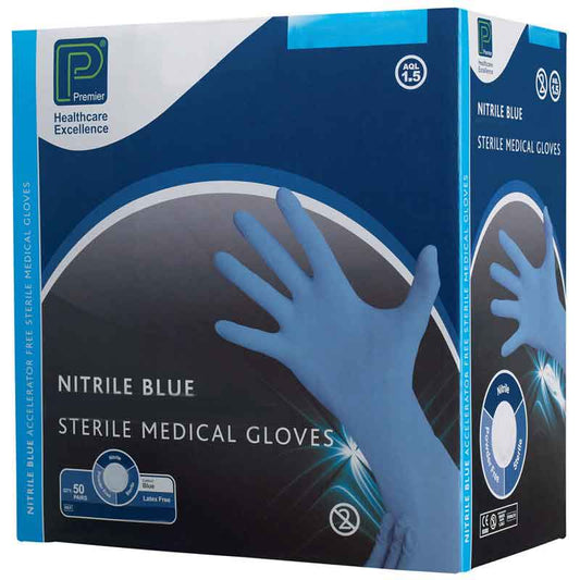 Premier Performer Sterile Nitrile Gloves | Various Sizes | Box of 50 Pairs