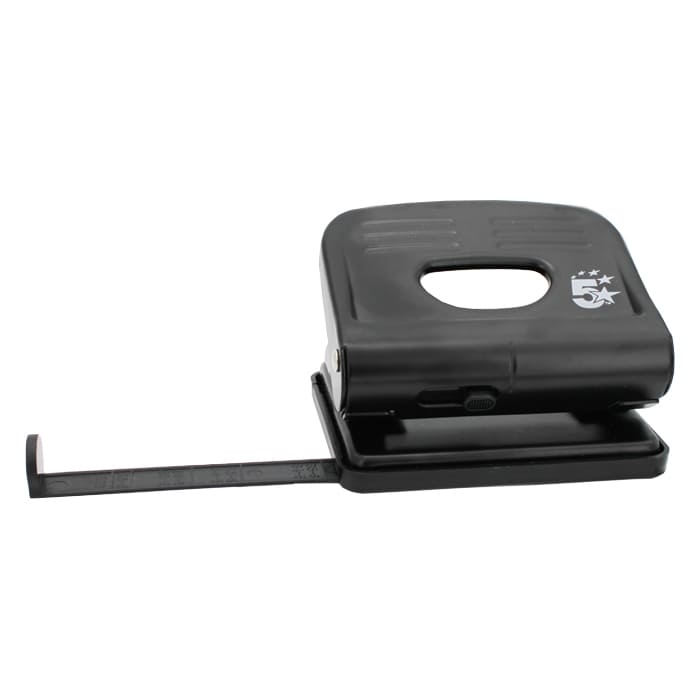 A black medium duty hole punch by 5-star. 