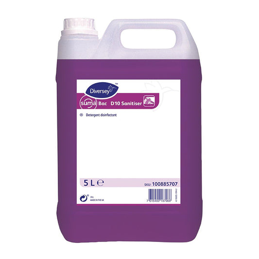 Suma Bac D10 Cleaner and Sanitiser Concentrate (5Ltr)