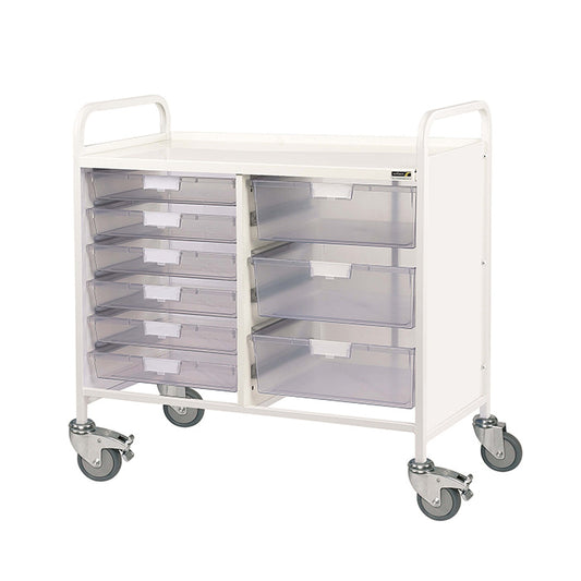 Sunflower VISTA 100 Trolley | 6 Single / 3 Double Trays | Various Colours